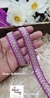 Magenta Pearl Leaf Embroidered Border