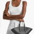 Isa Small Leather Fan Tote Bag