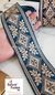 Teal Blue Obsidiam Floral Weave Embroidery Designer Trim