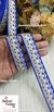 Royal Blue Floral Pearl Embroidery Lace