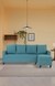neudot Saya LHS Sectional Sofa for Living Room |6 Person Sofa| Premium Fabric with Cushioned Armrest | 12 Months Warranty| Solid Wood Frame| 6 Seater in Saya Teal Color DIY(Do-It-Yourself)