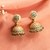 The Nila Gold Plated Dome Shaped Emerald Jhumkas