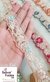 Peach Flowers On Net Fancy Trim