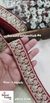 Maroon Pearl & Sequence Fabric Lace
