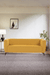 neudot Diva Sofa for Living Room |3 Persons Sofa|Premium Fabric with Cushioned Armrest | Solid Wood Frame|3 Seater in Husky Yellow Color
