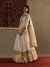Off White & Beige Chandrika Silk Suit Set