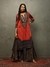 Black & Red Bandhani Suit Set