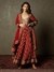 Burgundy & Black Satnam Anarkali Suit