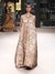 Beige & Burgundy 	Parikrama Gown