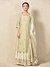 Mint & Ivory Gota Embroidered Kurta With Dupatta And Skirt