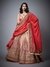 Peach & Burgundy Satnam Lehenga Set