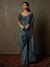 Blue Kulah Saree With Unstitched Blouse