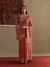 Salsa Red Keya Saree With Unstitched Blouse