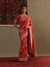 Red Rukmini Saree With Unstitched Blouse