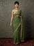 Khaki Rohira Saree With Unstitched Blouse