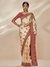 Off White & Red Nabha Saree With Unstitched Blouse