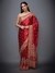 Red & Saffron Jaya Saree With Unstitched Blouse