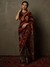 Black & Red Wild Flower Saree With Stitched Blouse