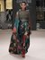 Teal Bella Floral Saree With Stitched Blouse