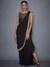 Black Twilight Embroidered Pre-Draped Saree With Stitched Blouse