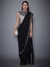Black & White Tantra Embroidered Draped Saree With Stitched Blouse