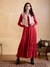 Maroon Hanoi Dress With Gillet