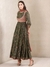 Green Alvira Allover Anarkali Suit Set