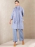 Blue Modern Minimalist Cotton Suit Set