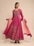 Pink Basant Chanderi Anarkali Suit Set
