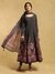 Charcoal Grey Alexander Crepe Anarkali Suit Set