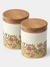 Beige & Pink Koshambi Cookie Jar (Set Of 2)