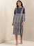 Blue Quint Yarn-Dyed Cotton Tiered Dress