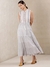 Off White Modern Minimalist Yarn-Dyed  Dress