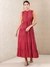 Red Modern Minimalist Yarn-Dyed  Dress