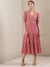 Pink Modern Minimalist Yarn-Dyed  Dress