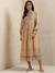 Beige & Khaki Zeeni Kaftan Dress