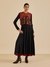 Black & Burgundy Apsara Dress With Jacket