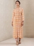 Orange Applique Flora Crepe Kurta