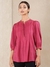 Red Modern Minimalist Yarn-Dyed  Kurti