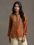 Brown Whimsical Heritage Chanderi Kurti