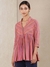 Pink Modern Minimalist Yarn-Dyed  Kurti