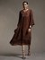 Brown & Rust Gaach Crepe Dress