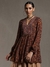Brown & Rust Gaach Crepe Kurti
