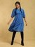 Blue Taxidermy Solid Cotton Dress
