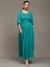 Teal Boukhara Solid Long Dress