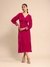 Fuschia Sara Velvet Midi Dress