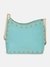 Teal Bunai Leather Sling Bag