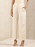 Beige Quint Cotton Wide-Leg Pants