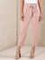 Pink Solid Tapered Pants