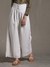 Beige Solid Wide-Leg Pants
